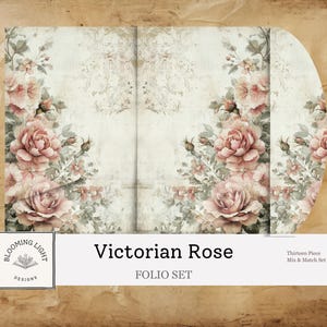 Victorian Rose Junk Journal Folio Set