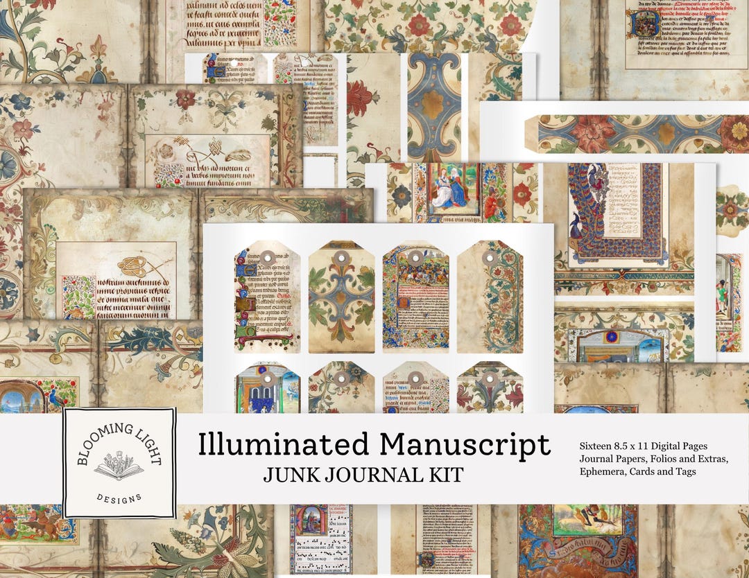 Illuminated Manuscript Junk Journal Kit - Etsy