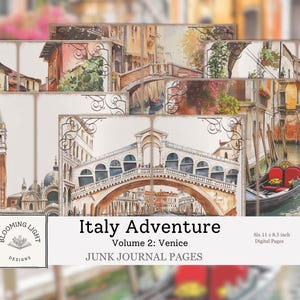 Italy Adventure Junk Journal Paper Set Volume 2: Venice