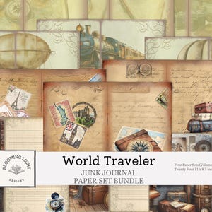 World Traveler Junk Journal Paper Set Bundle