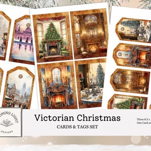 Victorian Christmas Cards & Tags Set