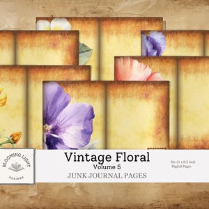 Vintage Floral Junk Journal Paper Set Volume 5