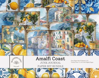 Amalfi Coast Junk Journal Paper Set Bundle
