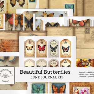 Kit diario spazzatura con bellissime farfalle