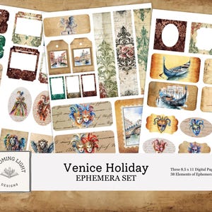 Kit de recordações do diário de férias de Veneza