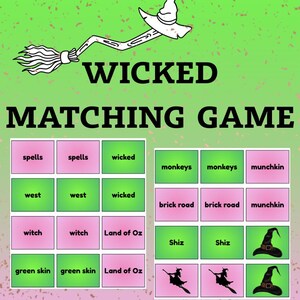 Printable Matching Card Game | Memory Game | Learning Game | Wicked ...