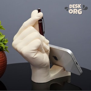 Love Hand Pen and Phone Holder, Desk Organizer, Love gift, 3D Printed, 3D Printing, STL file for printing, 3D Printed Phone Holder
