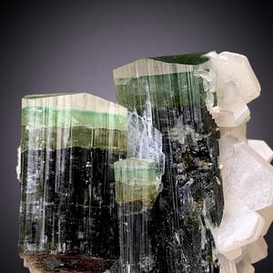 Multicolor Tourmaline and Albite Crystal Cluster