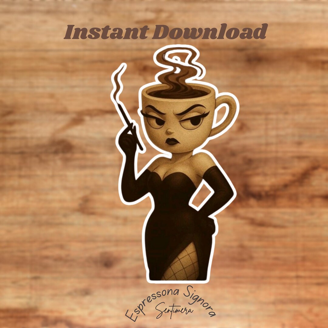 Espressona Signora Sticker PNG | Funny Tiktok Trend | Digital Download ...