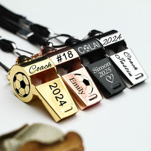 Personalised Whistle with Engraving, Custom Sport Gift for Football Basketball Volleyball Soccer Baseball Coach, Teacher Appreciation Gift