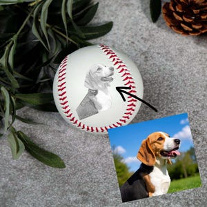 Custom Photo on Baseball Ball Engraved - Personalized Your Kids Picture Father&#39;s Day Present, Best Dad Ever, Personalized Photo Baseball