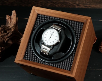 Custom Watch Winder with Name | Personalized Gift for Him | Watch Holder Watch Storage Gift | Wood Engraving Gift for Him | Christmas Gift
