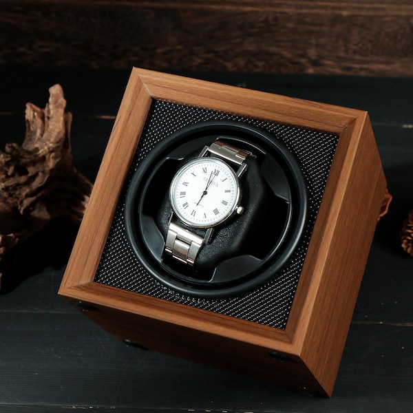 Custom Watch Winder with Name | Personalized Gift for Him | Watch Holder Watch Storage Gift | Wood Engraving Gift for Him | Christmas Gift