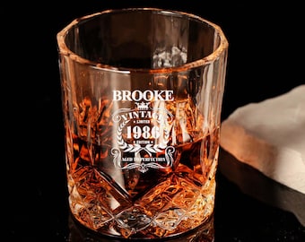 Personalized Aged To Perfection Glass Whiskey, Birthday Gift For Him, Husband Gift, Birthday Gift, Cheers To 40 Years, dad 40 Birthday Gift