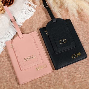 Personalized Leather Passport Holder & Luggage Tag/Custom Passport Cover/Bridal Groom Party Favors/Travel Gifts/Gifts For Her/Honeymoon gift