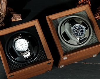Uhrenbeweger | Uhren Aufbewahrungsbox Geschenk für Uhrenliebhaber | Geschenk zum Vatertag für Ihn | Sohn Weihnachtsgeschenk | Paargeschenk für Ihn