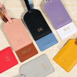 Personalized Leather engraved Luggage Tag | Monogramed Travel Tag | Best Travel Gifts l Wedding gifts Travel Accessories Gift for Him
