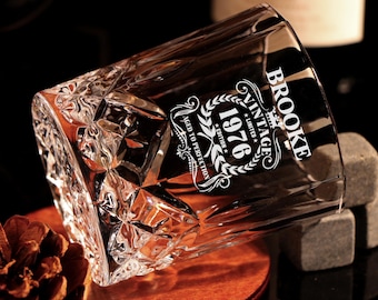 Personalized Aged To Perfection Whiskey Glass, Birthday Gift For Him, Husband Gift, Birthday Gift, Cheers To 50 Years, dad 50 Birthday Gift