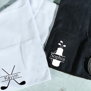 Custom Golf Towel Embroidered Groomsmen Gifts for Him Golf Magnetic Towel, Anniversary Mens Gift,Gift for Father,Golf Towel Logo,Golf Gift