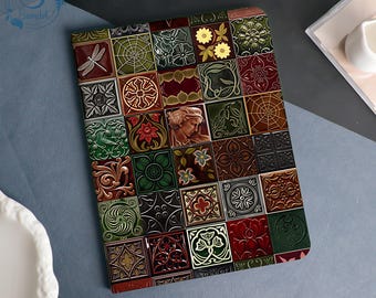 Artistic Patchwork Book & Flip Case Cover For iPad A16-11" 2025, iPad Air 6/7-13'' 11'', iPad Pro 12.9''11'' 2021/2022,iPad mini5 6 7