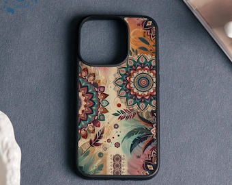 Mandala Pattern iPhone CaseFor iPhone17/16/15/14/13/12/11 MA Mini/ProMax, SE2020, 7/8Plus,XSMax,aluminum Protective Coverwith subtle shimmer