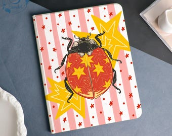 Starry Beetle Pop Book & Flip Case Cover For iPad A16-11" 2025, iPad Air 6/7-13'' 11'', iPad Pro 12.9''11'' 2021/2022,iPad mini5 6 7