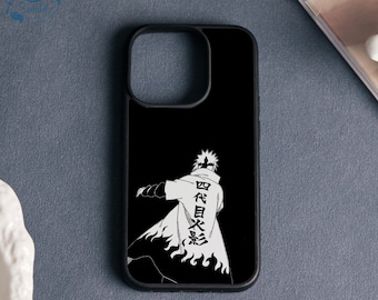 Funda de anime Minato Namikaze para iPhone 17/16/15/14/13/12/11 MA Mini/ProMax, SE2020, 7/8Plus, XSMax, cubierta protectora de aluminio con brillo sutil.