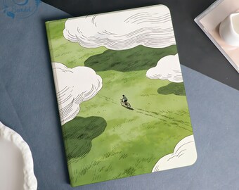 Meadow Cyclist Tower Book & Flip Case Cover For iPad A16-11" 2025, iPad Air 6/7-13'' 11'', iPad Pro 12.9''11'' 2021/2022,iPad mini5 6 7