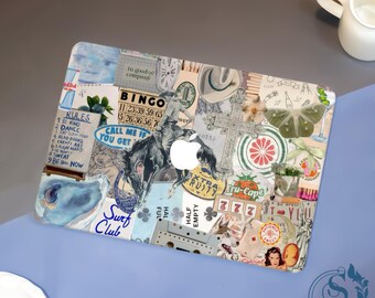 Retro Collage Vibe New MacBook Case, MacBook Pro16/15/14/13,2026 M5, Air 15/14/13/11 2025 M4, Ret 15/13 Frosted Surface Protect Cover