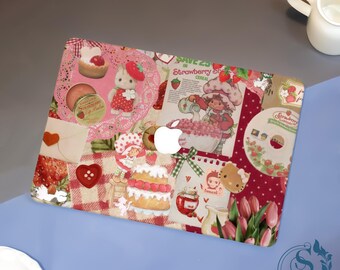 Strawberry Patchwork  New MacBook Case, MacBook Pro16/15/14/13,2026 M5, Air 15/14/13/11 2025 M4, Ret 15/13 Frosted Surface Protect Cover