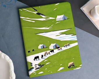 Mountain Meadow Herd Book & Flip Case Cover For iPad A16-11" 2025, iPad Air 6/7-13'' 11'', iPad Pro 12.9''11'' 2021/2022,iPad mini5 6 7