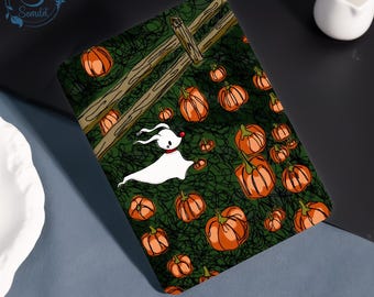 Ghost in Pumpkin Kindle Case10 11 12th Gen Cover 2024,6" Paperwhite 6.8" 7",Colorsoft Strap Case forPW 5/6/7,Protective Case,Auto Wake/Sleep