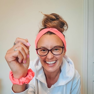 The Head Wrap. Yoga Band. Twist. Turban. Hippie. Head Band. Double Brushed Poly Knit. Neon Pink