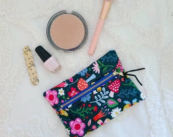 Zip Bag {Shroomies} Make Up Bag Cosmetic Bag Essential Oil Bag