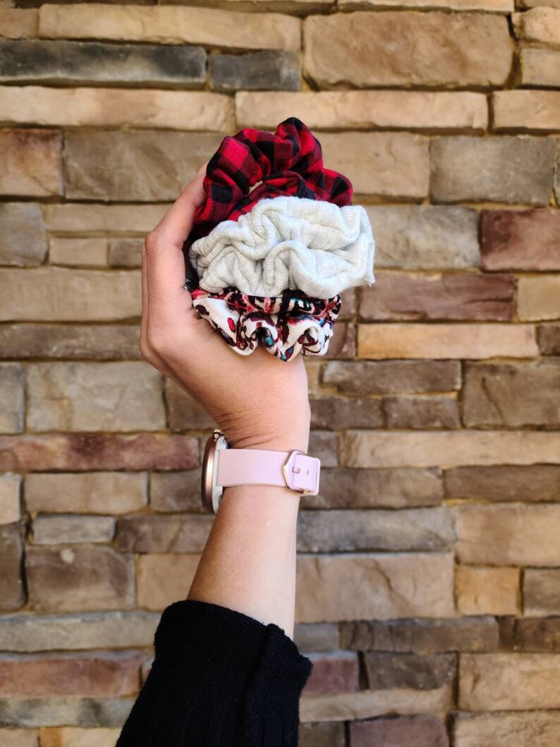 Jersey Knit The Skinny Scrunchie Hippie Red /& Black Buffalo Check Yoga