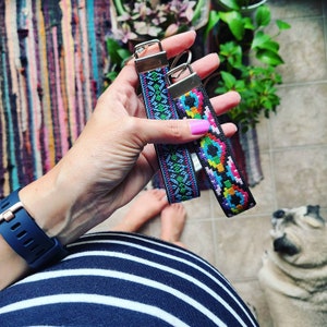 The Key Fob - Wristlet - (You Choose Print) Boho, Rainbow Glitter, Leopard