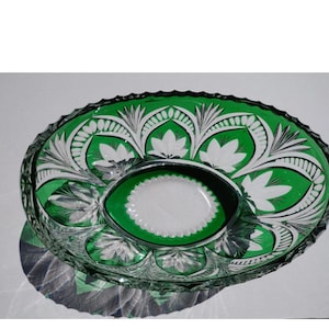 Cuenco de cristal bohemio checo vintage