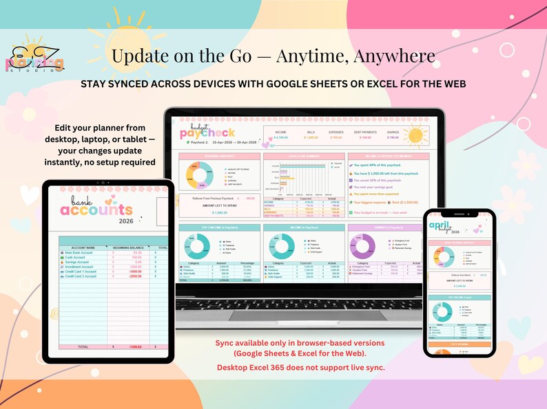 Advanced Paycheck Budget Spreadsheet • Google Sheets & Excel Template • Automated Ongoing Income and Expense Tracker with Bill Calendar image 18