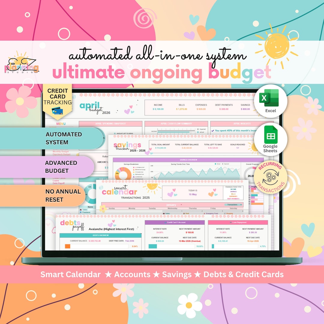 Ultimate Ongoing All-in-one Budget Spreadsheet • Adhd-friendly Google ...