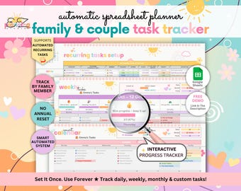 Familien & Paar Aufgaben Tracker Tabelle • Automatische Google Sheets Vorlage erstellt von einer ADHS Mutter