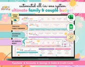 Ultimate Family & Couple Budget Spreadsheet • All-in-One Google Sheets and Excel Template • Paycheck, Bills, Savings, Debt and Loan Tracker