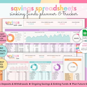 ADHD-vänligt kalkylblad för sparande • Sparplanerare och spårare för Google Sheets • Enkel nybörjarvänlig mall