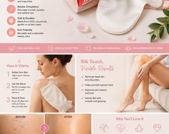 Guanto peeling 100% seta naturale per comedoni, esfoliante per viso, corpo e collo.