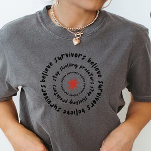 Stop Shielding Predators Feminist Shirt | Believe Survivors Comfort Colors TShirt | CSA SA DV Advocacy Tee | Gift for Womens Rights Activist