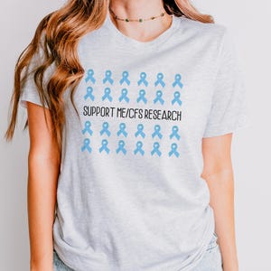 Support ME CFS Research Shirt | Blue Ribbon Advocacy Tee | MECFS Awareness Month T-Shirt Gift | Chronic Fatigue Syndrome Warrior Apparel