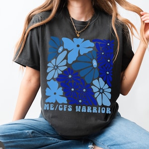 Retro ME CFS Shirt | Comfort Colors MECFS Awareness Tee | Myalgic Encephalomyelitis Blue Ribbon Advocacy Tee | Chronic Fatigue Syndrome Gift