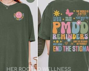 Retro PMDD Awareness Shirt | Comfort Colors Premenstrual Dysphoric Disorder T-Shirt | Support Gift Idea for PMDD Warrior, End the Stigma Tee