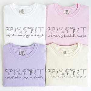 OBGYN Clinic Team Shirts | Women's Health Group Tees | Whnp, Cnm, OB GYN Nurse Medical Staff Bulk Gift | Womans Clinic Matching T Shirt Set