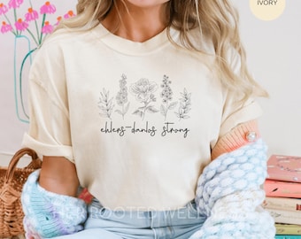 Ehlers-Danlos Shirt | Floral Comfort Colors Invisible Illness T-Shirt | Pastel EDS Strong Gift | Connective Tissue Disease Awareness Tee