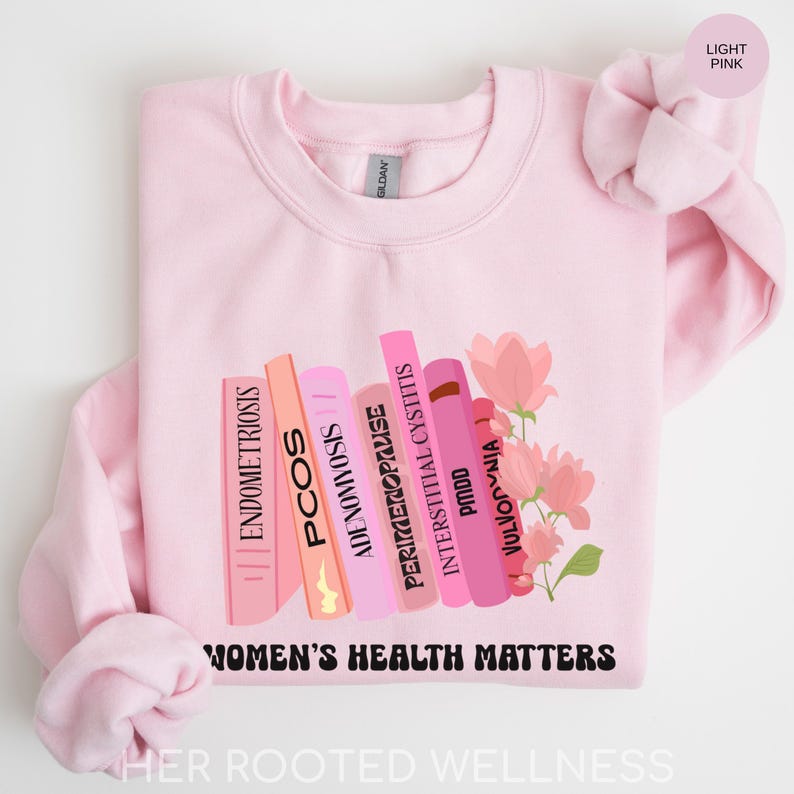 Women's Health Matters Sweatshirt | Endo Adeno PMDD PCOS Awareness Sweater, Obgyn WHNP Advocacy Jumper, Womens Repro Rights Advocate Gift image 1